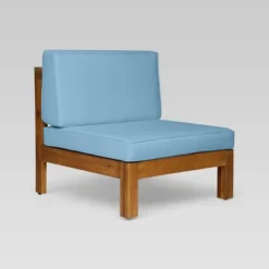 Brava 5pc Acacia Sectional Sofa Set - Teak/Blue - Christopher Knight Home -Knight Outdoor Cheap Store GUEST 7437aa03 f7e0 4034 bf2f 053bbf6e6cf1