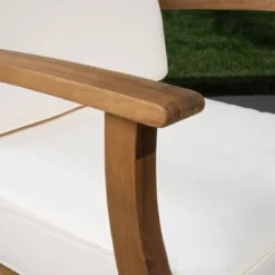 Perla 5pc Patio Sectional Sofa - Teak/Cream - Christopher Knight Home -Knight Outdoor Cheap Store GUEST 7483d48c 66f7 475c 95bc 9dbb41bb9036