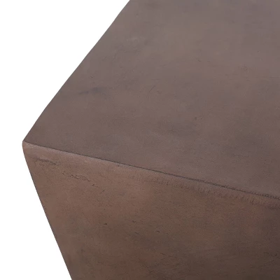 Abney Outdoor Light Weight Concrete Square Side Table Brown - Christopher Knight Home 4 Abney Outdoor Light Weight Concrete Square Side Table Brown - Christopher Knight Home - Image 4