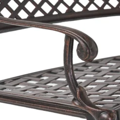 Sebastian Cast Aluminum Patio Sector Bench - Shiny Copper - Christopher Knight Home -Knight Outdoor Cheap Store GUEST 79198614 3096 4479 99b0 6f93ffb3275d