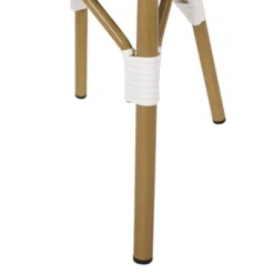 Louna 2pk Outdoor French Bistro Chairs With Bamboo Finish - Gray/White - Christopher Knight Home -Knight Outdoor Cheap Store GUEST 7a4d5fb7 ca6c 49bd a33d 55b54353fff1