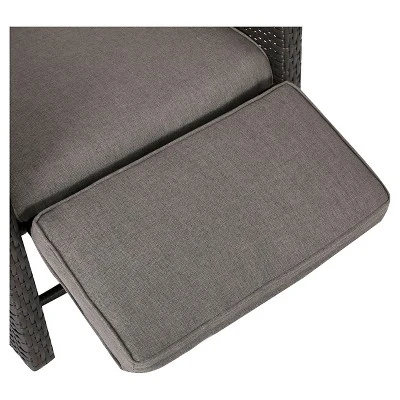 Ostia Wicker Outdoor Recliner With Cushion - Brown - Christopher Knight Home 2 Ostia Wicker Outdoor Recliner With Cushion - Brown - Christopher Knight Home - Image 2