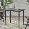 Polaris Acacia Wood Rectangle Bar Table Dark Gray - Christopher Knight Home