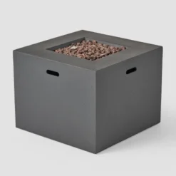 Maxwell 5pc Wicker Club Chair And Square Fire Pit Set - Mixed Black/Dark Gray - Christopher Knight Home -Knight Outdoor Cheap Store GUEST 7d932a9b dec2 4e0c 9392 1275f726bd6c