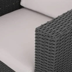 Waverly 5pc Faux Wicker Chat Set Dark Gray/Gray - Christopher Knight Home -Knight Outdoor Cheap Store GUEST 7ea28805 9604 4d0d a2ec 91e3f635530e