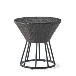 Crete Round Wicker Outdoor Side Table - Christopher Knight Home