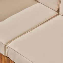 Oana 5pc Acacia Wood V-Shaped Sectional Sofa Set Teak/Beige - Christopher Knight Home -Knight Outdoor Cheap Store GUEST 7f194420 d9ff 46ab a001 6dbfc83a09d6