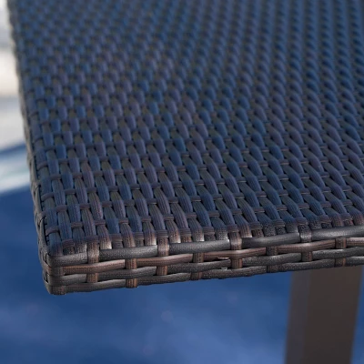 Lala 3pc Square Wicker Patio Bar Set - Brown - Christopher Knight Home 6 Lala 3pc Square Wicker Patio Bar Set - Brown - Christopher Knight Home - Image 6