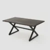 Rolando Rectangular Aluminum Dining Table - Brown - Christopher Knight Home