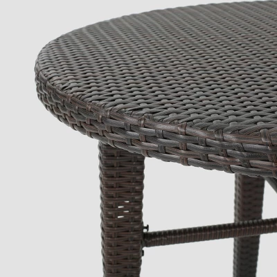 Dominica Round Wicker Bar Table - Brown - Christopher Knight Home 2 Dominica Round Wicker Bar Table - Brown - Christopher Knight Home - Image 2