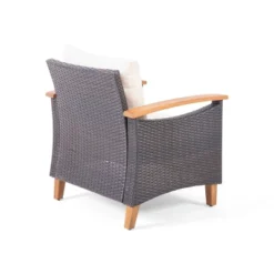 Isla Outdoor 4 Seater Chat Set With Coffee Table - Brown/Beige/Teak - Christopher Knight Home -Knight Outdoor Cheap Store GUEST 837374f7 b73e 434d 91aa 965a4583ea9d