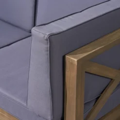 Thasos 10pc Acacia U-Shaped Farmhouse Sectional Sofa Set With Fire Pit - Gray - Christopher Knight Home -Knight Outdoor Cheap Store GUEST 8579486d ea38 42b7 af17 7cdbaa81c7fa 1