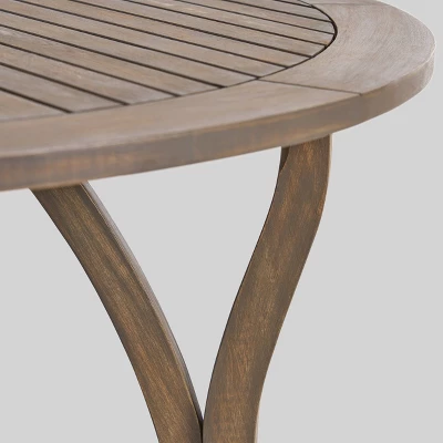 5pc Alondra Acacia Wood Patio Dining Set Gray - Christopher Knight Home 2 5pc Alondra Acacia Wood Patio Dining Set Gray - Christopher Knight Home - Image 2