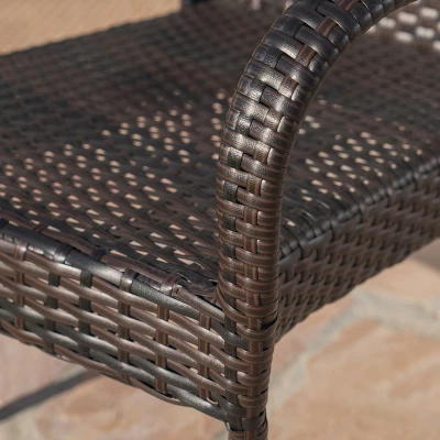 Fiona 9pc Wicker Dining Set - Brown - Christopher Knight Home 2 Fiona 9pc Wicker Dining Set - Brown - Christopher Knight Home - Image 2