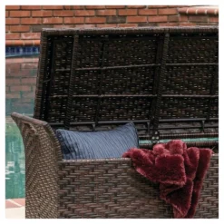 Wing Wicker Patio Storage Bench - Multi Brown - Christopher Knight Home -Knight Outdoor Cheap Store GUEST 8b1fdfe8 c482 434d 88a2 dbc0e1714b2e