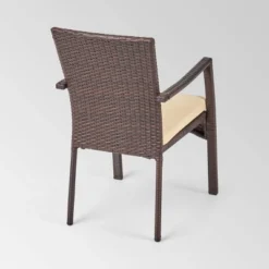 Villa 9pc Wood And Wicker Expandable Dining Set Brown And Cream - Christopher Knight Home -Knight Outdoor Cheap Store GUEST 8d255e30 b552 4771 a28c 811a4a9eca0a