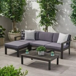 5pc Santa Ana Acacia Wood Patio Sofa Sectional Set - Christopher Knight Home -Knight Outdoor Cheap Store GUEST 8dfc53f3 1cf7 43d2 969a 7b16b3545660