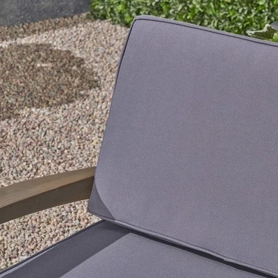 Grenada 2pc Acacia Wood Patio Chat Set - Gray/Dark Gray - Christopher Knight Home 2 Grenada 2pc Acacia Wood Patio Chat Set - Gray/Dark Gray - Christopher Knight Home - Image 2