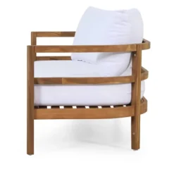 2pc Ellendale Outdoor Acacia Wood Loveseat & Coffee Table Teak/White - Christopher Knight Home -Knight Outdoor Cheap Store GUEST 90fab791 eb91 4f7c 96f5 062b1068f389