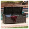 Wing Wicker Patio Storage Bench - Multi Brown - Christopher Knight Home