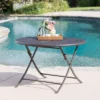 Riad Round Wicker Outdoor Patio Foldable Dining Table - Brown - Christopher Knight Home