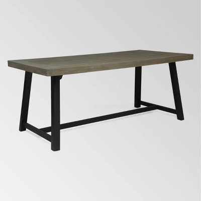 Baxley 6pc Acacia Dining Set With Bench - Sandblast Gray/Gray - Christopher Knight Home 5 Baxley 6pc Acacia Dining Set With Bench - Sandblast Gray/Gray - Christopher Knight Home - Image 5