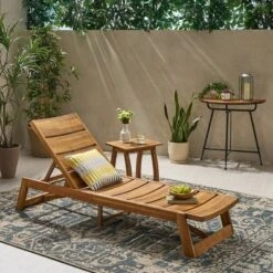 Mahalo 2pc Acacia Wood Chaise Lounge Set - Christopher Knight Home -Knight Outdoor Cheap Store GUEST 929045f8 50ce 4de5 b31c 9fb9cf68bb8f