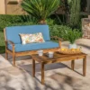 Peyton 2pc Acacia Wood Loveseat & Coffee Table Set - Christopher Knight Home