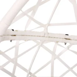 Los Alamitos Indoor/Outdoor Wicker Hanging Chair With 8' Chain - White/Blue - Christopher Knight Home -Knight Outdoor Cheap Store GUEST 96474cab eed6 47d8 aa4b abaa28474237