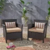 St Lucia 2pc Wicker Club Chairs - Brown/Tan - Christopher Knight Home