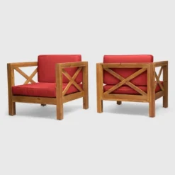 Brava 2pk Acacia Wood Club Chairs - Christopher Knight Home -Knight Outdoor Cheap Store GUEST 97daf141 f6e4 40ff 994b 25f57046c29a