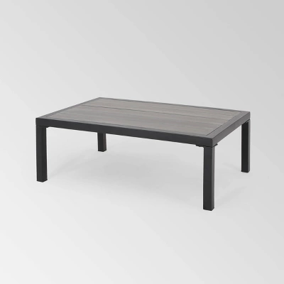 Jax 4pc Faux Wood Chat Set - Gray/ Gray - Christopher Knight Home 5 Jax 4pc Faux Wood Chat Set - Gray/ Gray - Christopher Knight Home - Image 5