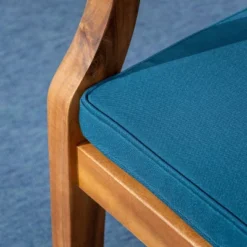 Llando 7-pc Acacia Wood Dining Set - Teak/Blue - Christopher Knight Home -Knight Outdoor Cheap Store GUEST 99cdb6a2 7b61 4c24 b14b d73bc31d1d05