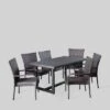 Melville 7pc Wicker Dining Set - Gray - Christopher Knight Home