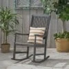 Arcadia Acacia Wood Rocking Chair Dark Gray - Christopher Knight Home