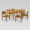 Midvale 7pc Acacia Wood Dining Set - Teak - Christopher Knight Home