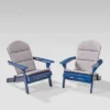 Malibu 2pk Acacia Wood Adirondack Chairs - Blue/Gray - Christopher Knight Home