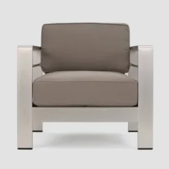 Cape Coral 4pc Metal Conversation And Gas Fire Table Set - Khaki/Brown/Black - Christopher Knight Home -Knight Outdoor Cheap Store GUEST a07bccfe 3e21 4e96 acdf 46037eff10af