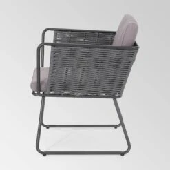 La Jolla Set Of 2 Rope Weave Modern Club Chairs - Dark Gray/Gray - Christopher Knight Home -Knight Outdoor Cheap Store GUEST a1fe4d4f 0ea0 45b9 9aaf d02e4d15edb6