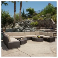 Santa Cruz 12pc Wicker Sofa Set With Cushions - Christopher Knight Home -Knight Outdoor Cheap Store GUEST a3fc175b dfdc 44ef 93d0 312b0025f802