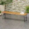 Zion Acacia Wood Modern Industrial Bench - Teak - Christopher Knight Home
