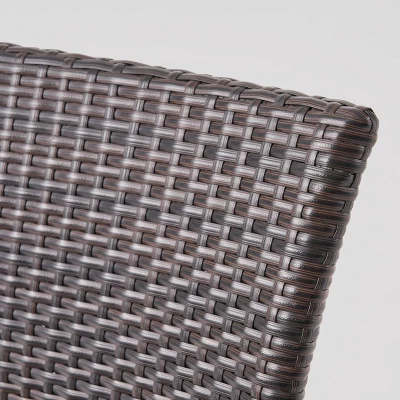 Newcastle 7pc Wood & Wicker Dining Set - Dark Brown - Christopher Knight Home 3 Newcastle 7pc Wood & Wicker Dining Set - Dark Brown - Christopher Knight Home - Image 3