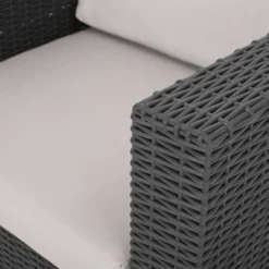 Waverly 8pc Faux Wicker Chat Set - Dark Gray/Gray - Christopher Knight Home -Knight Outdoor Cheap Store GUEST a553bbe5 c8d1 4370 b81b 7de99a77faec