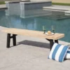 Bettina Acacia Wood Patio Bench - Gray - Christopher Knight Home