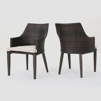 Hillhurst 2pk Wicker Dining Chairs - Brown/Light Brown - Christopher Knight Home 1 Hillhurst 2pk Wicker Dining Chairs - Brown/Light Brown - Christopher Knight Home
