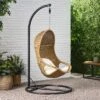 Ripley Outdoor Wicker Hanging Chair With Stand - Light Brown/Beige - Christopher Knight Home