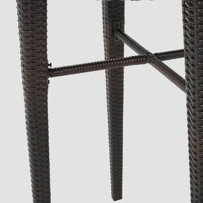 Dominica Round Wicker Bar Table - Brown - Christopher Knight Home 3 Dominica Round Wicker Bar Table - Brown - Christopher Knight Home - Image 3