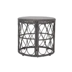 Bruce Outdoor Round Wicker Side Table Gray - Christopher Knight Home -Knight Outdoor Cheap Store GUEST a8716f6c 10e2 49dd 954b ba7939b1c8c8