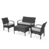 Cordoba 4pc Wicker Patio Chat Set With Cushions - Christopher Knight Home