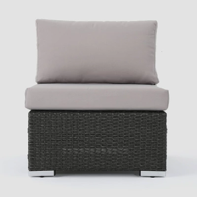 Santa Rosa 9pc Wicker Sectional Seating Set - Gray/Silver - Christopher Knight Home 2 Santa Rosa 9pc Wicker Sectional Seating Set - Gray/Silver - Christopher Knight Home - Image 2